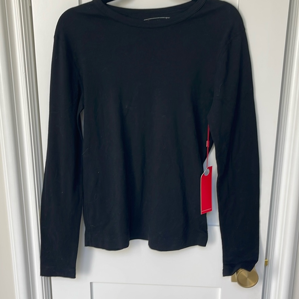 NWT XCVI WEARABLES DARLING BLACK LONG SLEEVE TOP!